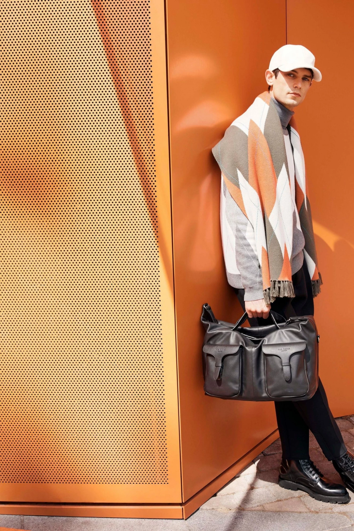 Ted Baker Grey Avebury Diamond Crew Neck Sweater 4 Ted Baker Grey Avebury Diamond Crew Neck Sweater - Image 2