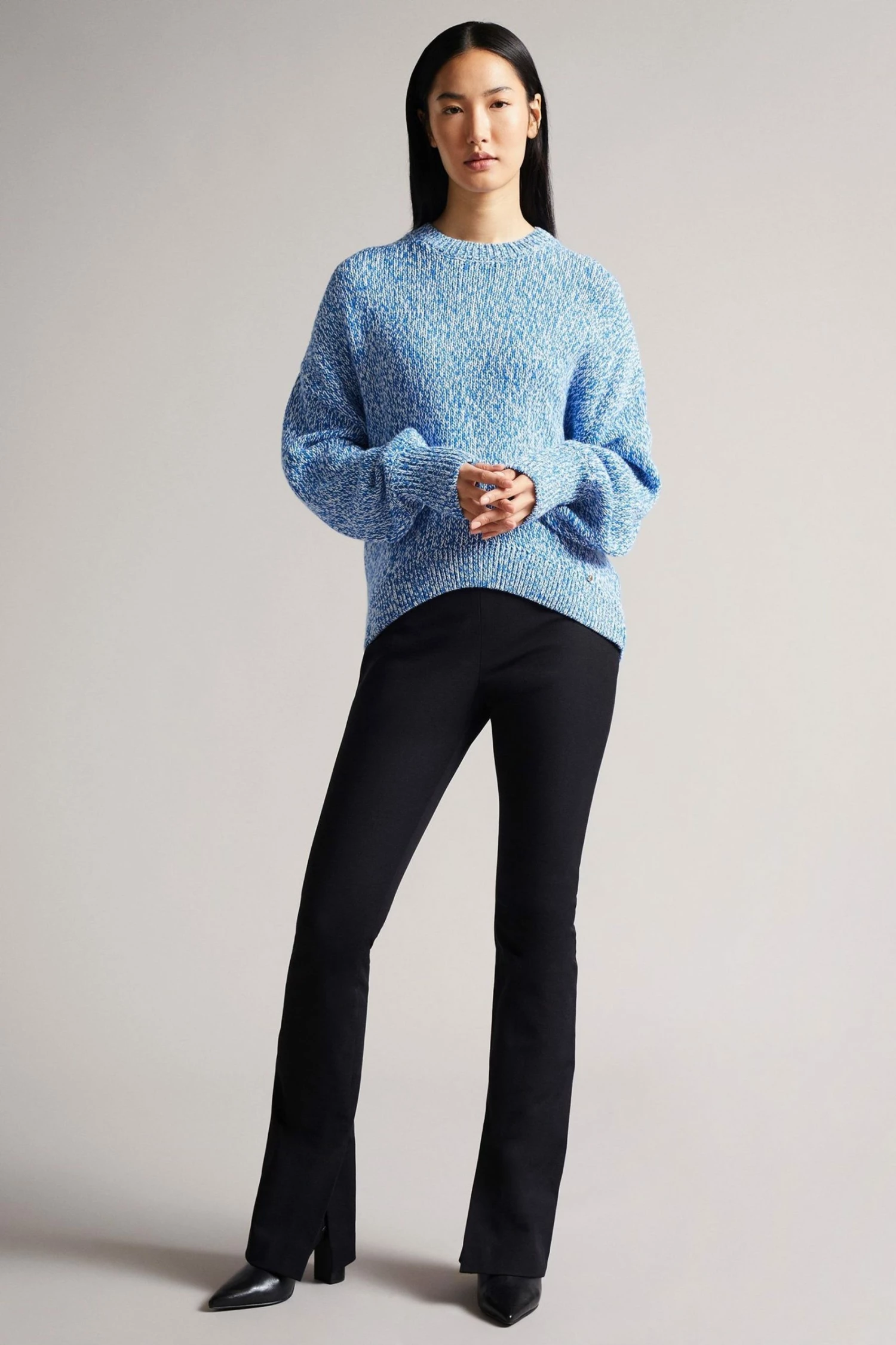 Ted Baker Brt-Blue Zzurii Twisted Yarn Curved Hem Sweater 3 Ted Baker Brt-Blue Zzurii Twisted Yarn Curved Hem Sweater