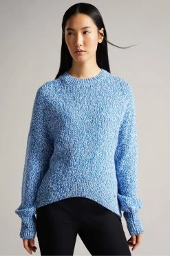 Ted Baker Brt-Blue Zzurii Twisted Yarn Curved Hem Sweater 8 Ted Baker Brt-Blue Zzurii Twisted Yarn Curved Hem Sweater -TED BAKER Sales Store unnamed file 3062