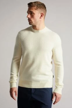 Best Seller 17 Ted Baker Ecru Chaplin Cashmere Crew Neck Jumper
