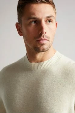 Ted Baker Ecru Chaplin Cashmere Crew Neck Jumper -TED BAKER Sales Store unnamed file 3094
