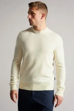 Ted Baker Ecru Chaplin Cashmere Crew Neck Jumper -TED BAKER Sales Store unnamed file 3096