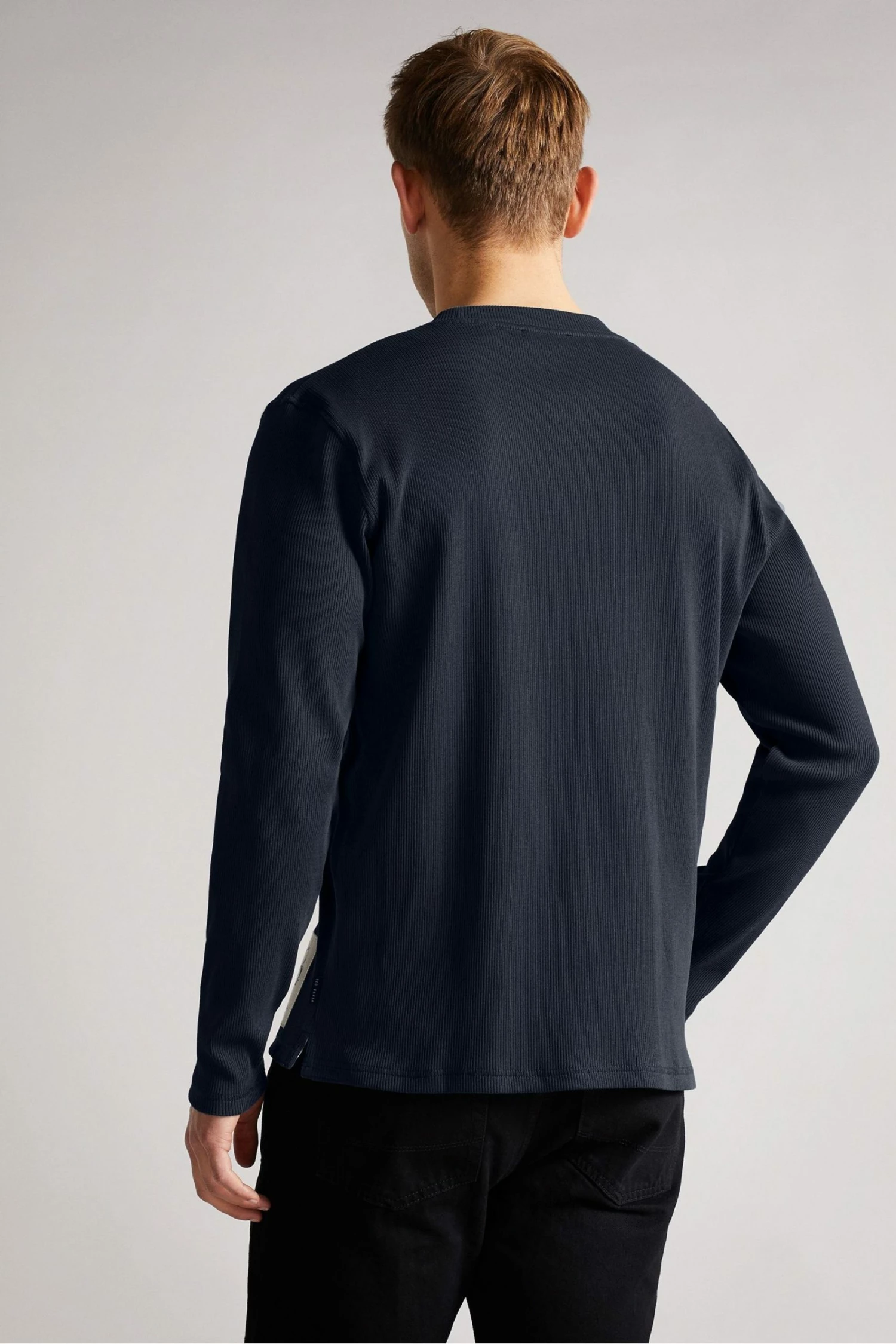 Ted Baker Navy Blue Hertfod Long Sleeved Ribbed Top 4 Ted Baker Navy Blue Hertfod Long Sleeved Ribbed Top - Image 2