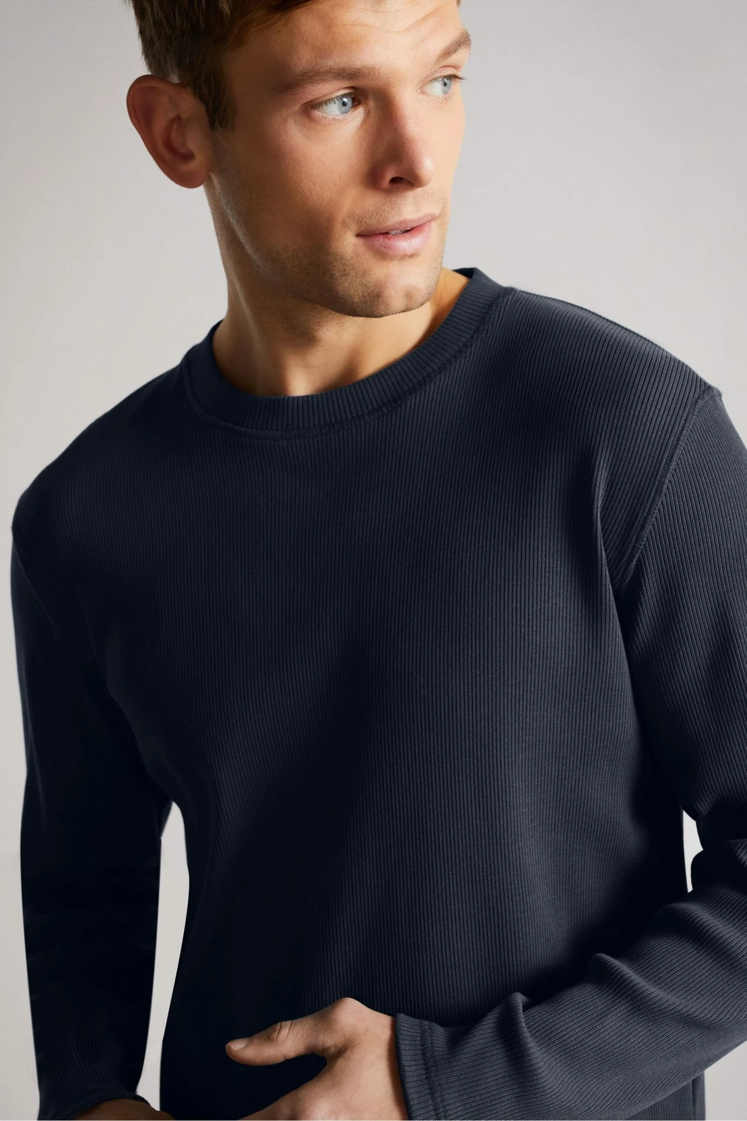 Ted Baker Navy Blue Hertfod Long Sleeved Ribbed Top 6 Ted Baker Navy Blue Hertfod Long Sleeved Ribbed Top - Image 4