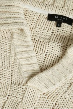 Ted Baker Earlam Ecru Cream Multi Wide Rib Ss V-Neck Jumper 12 Ted Baker Earlam Ecru Cream Multi Wide Rib Ss V-Neck Jumper -TED BAKER Sales Store unnamed file 3120