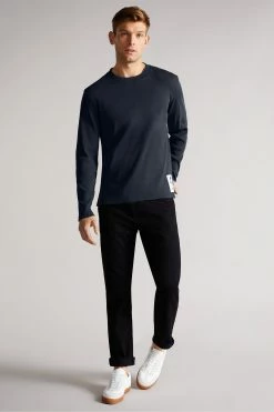 Ted Baker Blue Daley Long Sleeved Ribbed Top -TED BAKER Sales Store unnamed file 3124