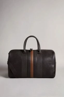 Ted Baker Brown Evyday Brn-Choc Striped Pu Holdall Bag -TED BAKER Sales Store unnamed file 316