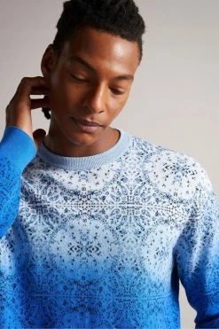 Ted Baker Moir Blue Spray Dye Crew Jumper -TED BAKER Sales Store unnamed file 3162