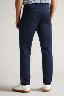 Ted Baker Blue Boxwel Camburn Fit Textured Trousers -TED BAKER Sales Store unnamed file 3194