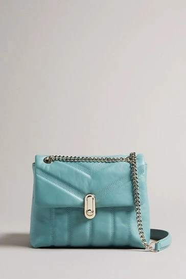 Ted Baker Mini Blue Leather Puffer Quilt Detail Xbody Bag 6 Ted Baker Mini Blue Leather Puffer Quilt Detail Xbody Bag - Image 4
