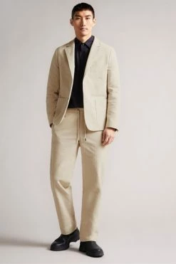 Ted Baker Natural Roydon Leyden Fit Herringbone Trousers -TED BAKER Sales Store unnamed file 3202
