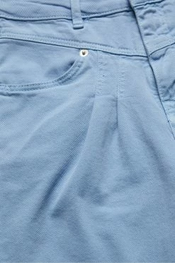 Ted Baker Blue Zandin Lt-Wash Barrel Leg With Front Yoke And Pleat Detail Trousers -TED BAKER Sales Store unnamed file 3224