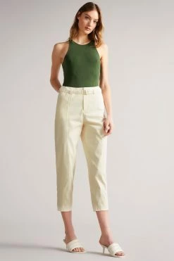 Ted Baker Nysse White Panelled Barrel Leg Trouser