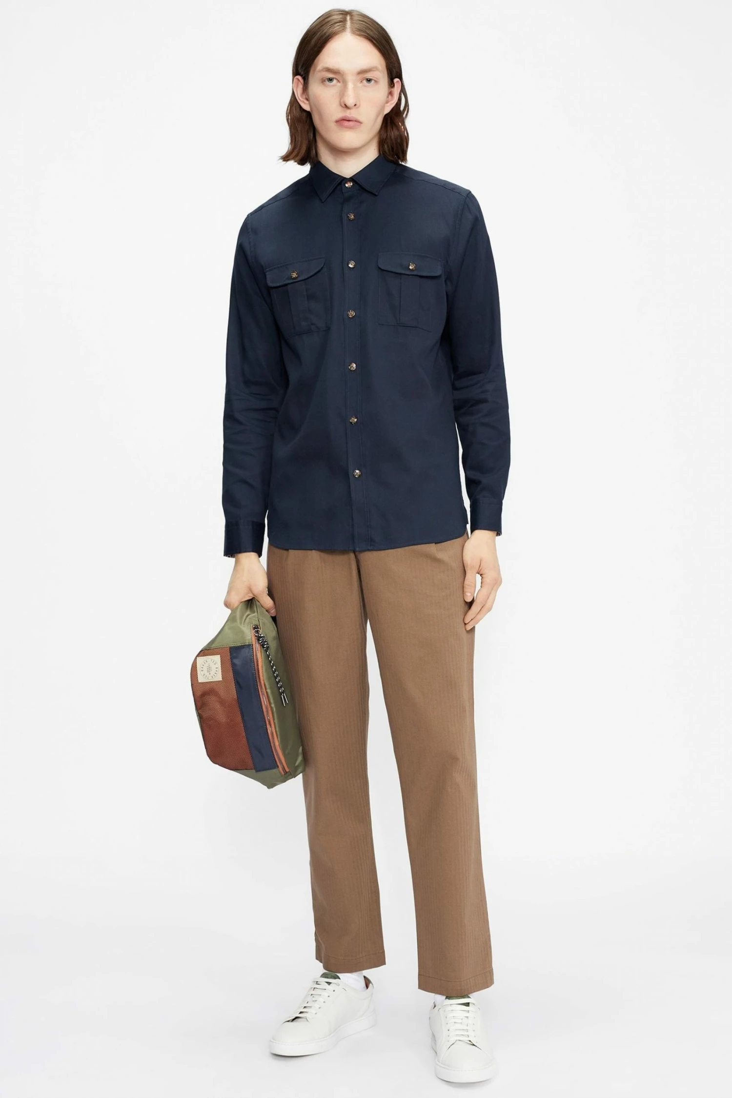 Ted Baker Brown Talkin Pleated Herringbone Trousers 5 Ted Baker Brown Talkin Pleated Herringbone Trousers - Image 3