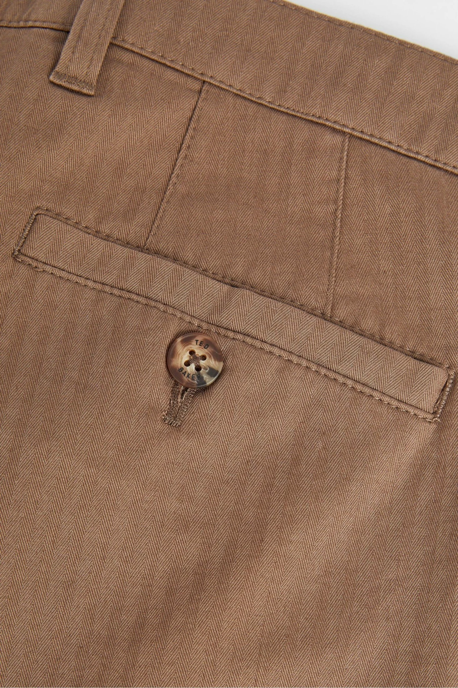 Ted Baker Brown Talkin Pleated Herringbone Trousers 7 Ted Baker Brown Talkin Pleated Herringbone Trousers - Image 5