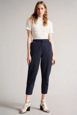 Ted Baker Nysse Blue Panelled Barrel Leg Trousers