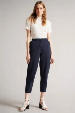 Ted Baker Nysse Blue Panelled Barrel Leg Trousers -TED BAKER Sales Store unnamed file 3311