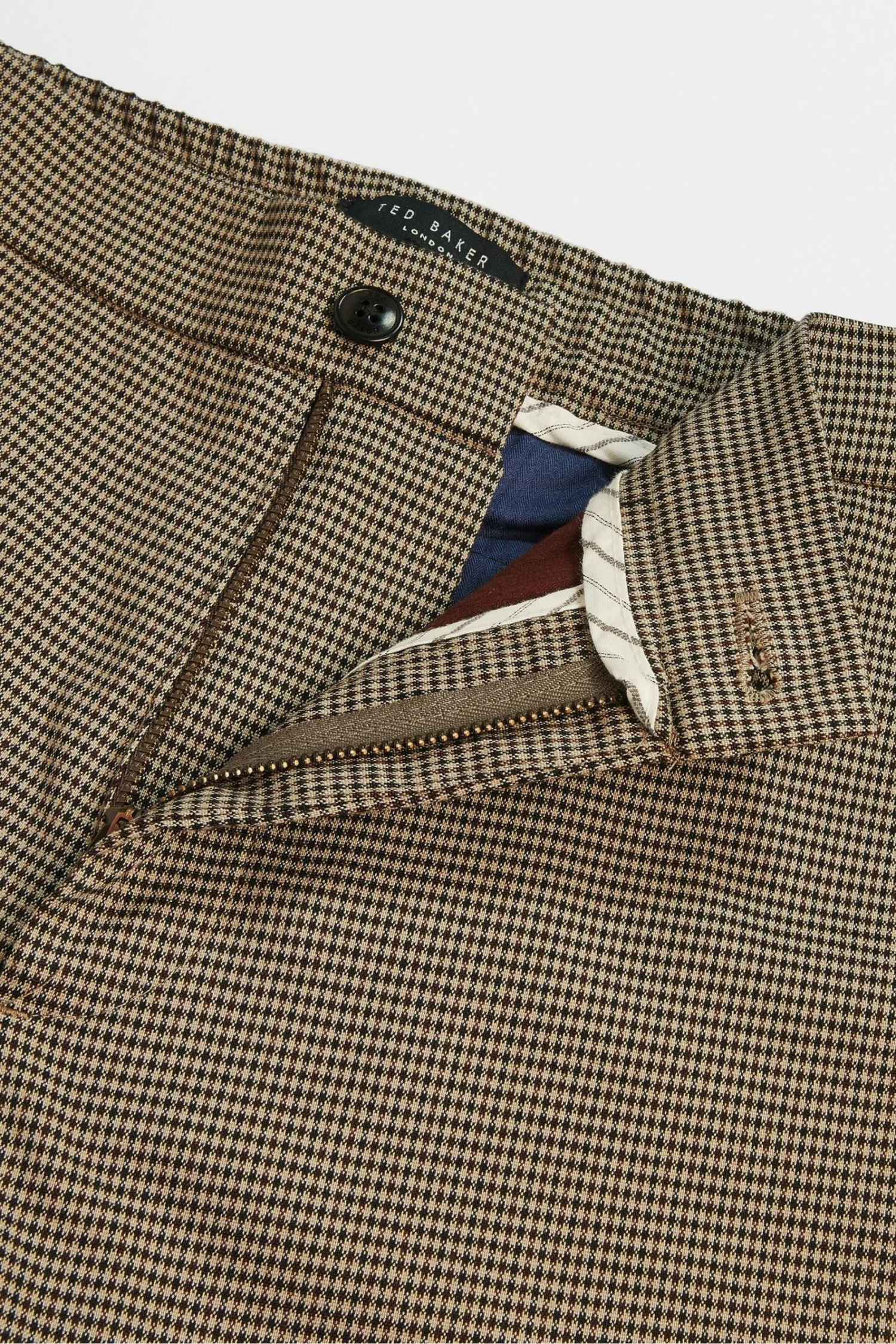 Ted Baker Brown Alioth Puppytooth Trousers 6 Ted Baker Brown Alioth Puppytooth Trousers - Image 4