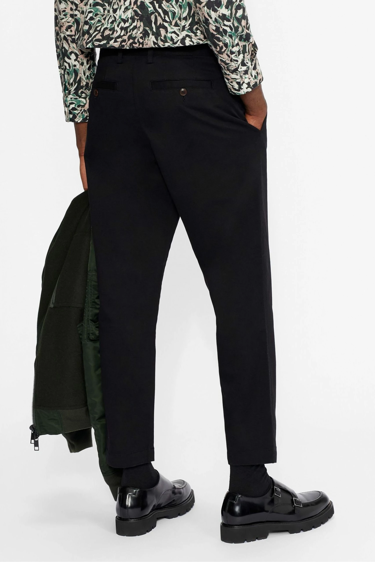 Ted Baker Black Kosmos Brushed Twill Tapered Trouser 4 Ted Baker Black Kosmos Brushed Twill Tapered Trouser - Image 2