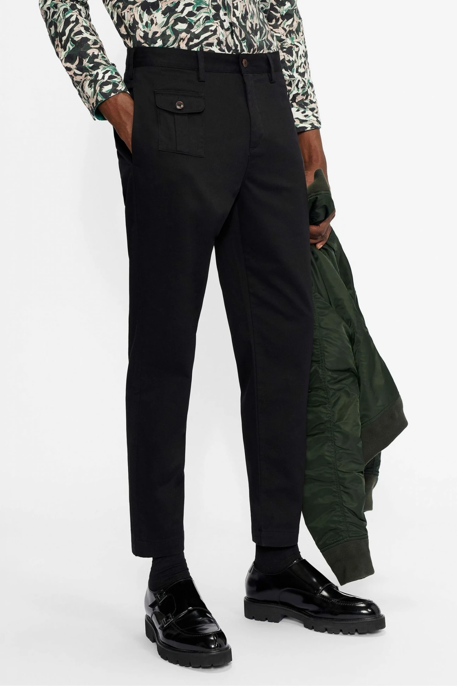 Ted Baker Black Kosmos Brushed Twill Tapered Trouser 5 Ted Baker Black Kosmos Brushed Twill Tapered Trouser - Image 3
