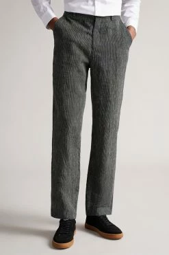 Ted Baker Iwood Franklin Black Fit Fine Stripe Trousers