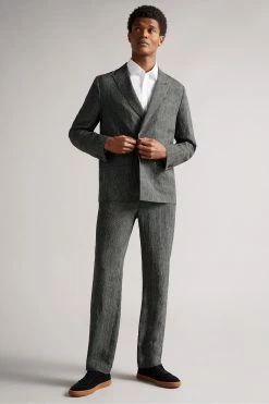 Ted Baker Iwood Franklin Black Fit Fine Stripe Trousers -TED BAKER Sales Store unnamed file 3367