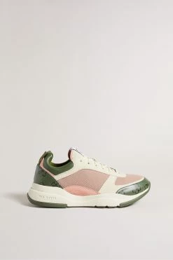 Best Seller 7 Ted Baker Khaki Green Tabbiy Magnolia Flower Chunky Trainers
