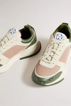 Ted Baker Khaki Green Tabbiy Magnolia Flower Chunky Trainers -TED BAKER Sales Store unnamed file 3444