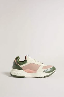 Ted Baker Khaki Green Tabbiy Magnolia Flower Chunky Trainers -TED BAKER Sales Store unnamed file 3447