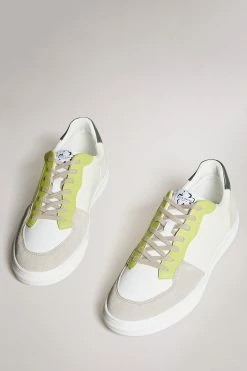 Ted Baker Lime Green Brent Retro Cupsole Leather Sneakers -TED BAKER Sales Store unnamed file 3449