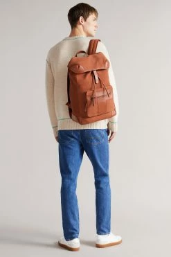 Ted Baker Tyson Dark Orange Suede T Backpack -TED BAKER Sales Store unnamed file 345