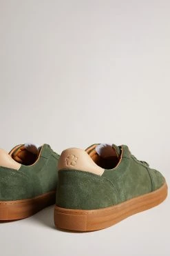 Ted Baker Barkerr Khaki Green Cupsole Suede Sneakers -TED BAKER Sales Store unnamed file 3473