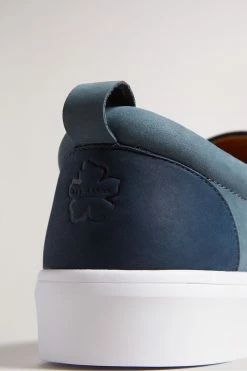 Ted Baker Simmon Navy Blue Nubuck Casual Elastic Sneakers -TED BAKER Sales Store unnamed file 3491