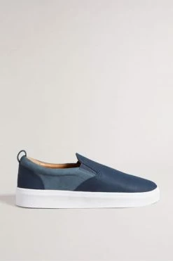 Ted Baker Simmon Navy Blue Nubuck Casual Elastic Sneakers -TED BAKER Sales Store unnamed file 3492