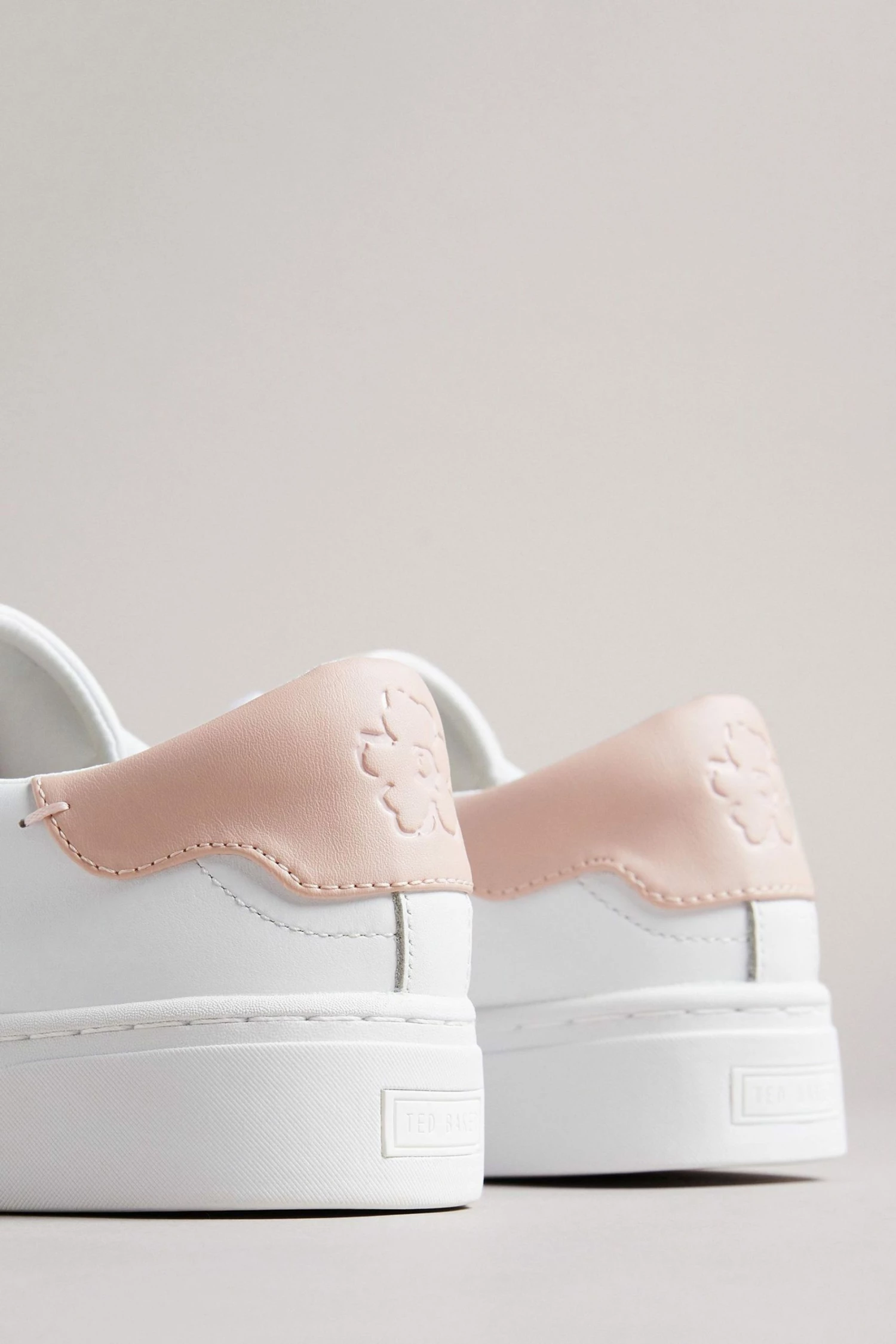 Ted Baker White Pink Tarliah Magnolia Flower Placement Cupsole Trainers 6 Ted Baker White Pink Tarliah Magnolia Flower Placement Cupsole Trainers - Image 4