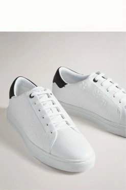 Ted Baker Melvinn White Embossed Flower Cupsole Sneakers -TED BAKER Sales Store unnamed file 3531