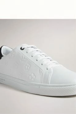 Ted Baker Melvinn White Embossed Flower Cupsole Sneakers -TED BAKER Sales Store unnamed file 3533