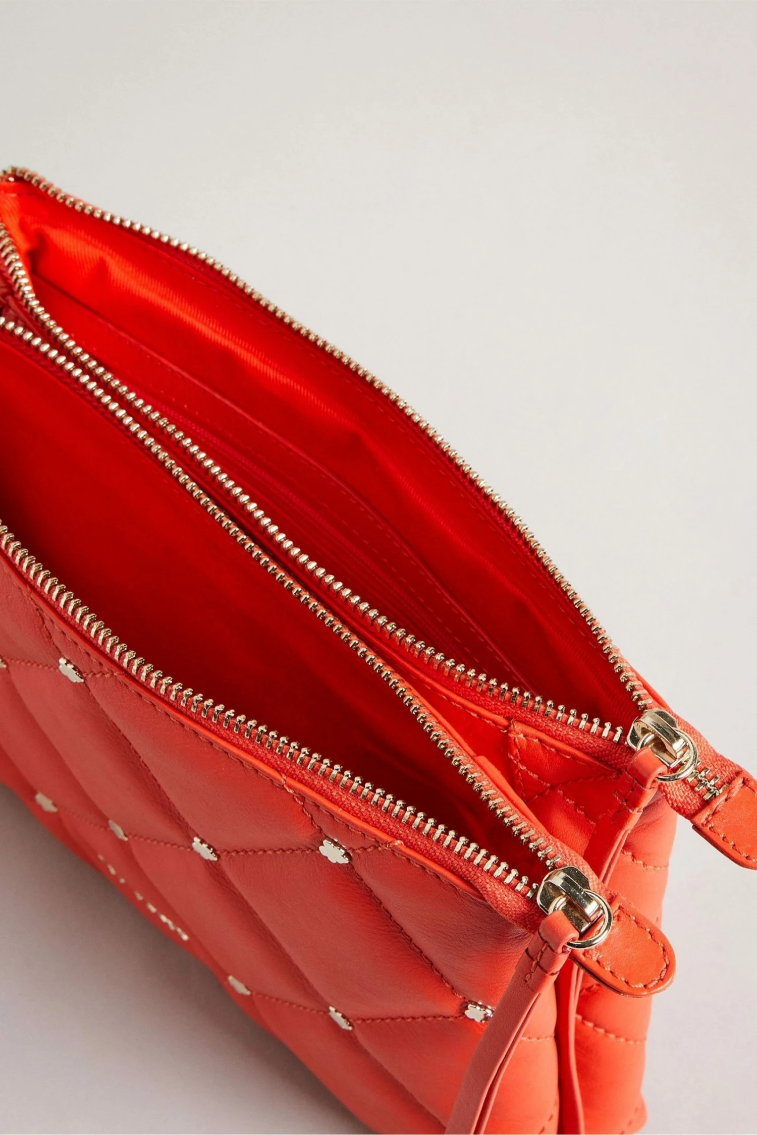 Ted Baker Red Parrker Quilted Studded Mini Cross-Body Bag 5 Ted Baker Red Parrker Quilted Studded Mini Cross-Body Bag - Image 3