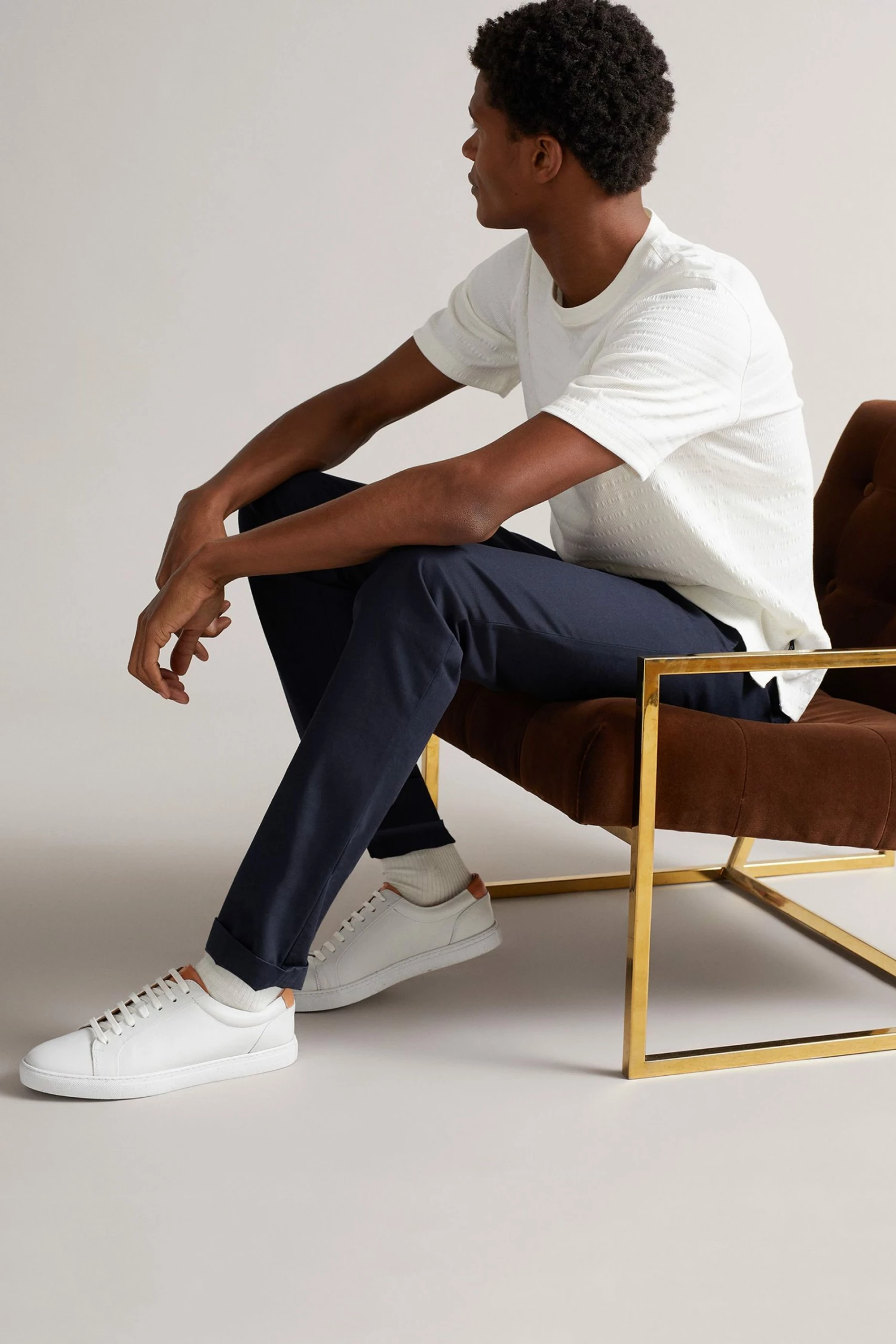 Ted Baker Natural Udammo White-Tan Leather Sneaker 7 Ted Baker Natural Udammo White-Tan Leather Sneaker - Image 5