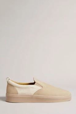 Ted Baker Mens Brown Simmon Nubuck Casual Elastic Sneakers -TED BAKER Sales Store unnamed file 3635