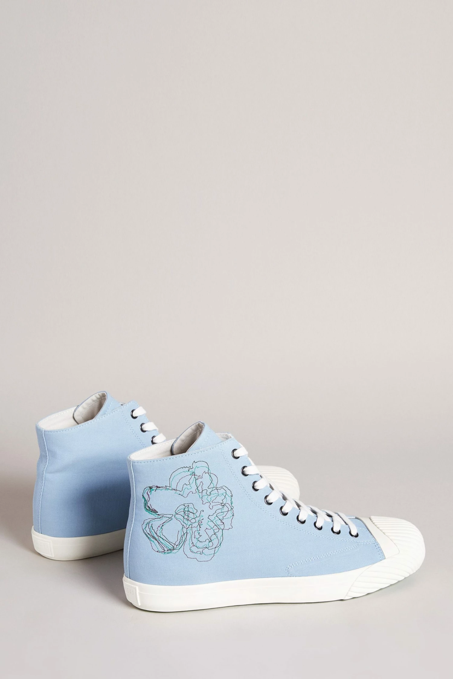 Ted Baker Rannip Blue Magnolia Embroidered High-Top Sneakers 4 Ted Baker Rannip Blue Magnolia Embroidered High-Top Sneakers - Image 2