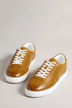 Ted Baker Mens Brown Robert Retro Leather Sneakers -TED BAKER Sales Store unnamed file 3667