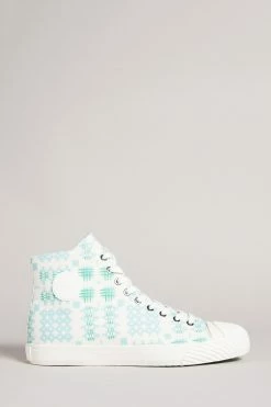Ted Baker Rranip White Printed Canvas High-Top Sneakers