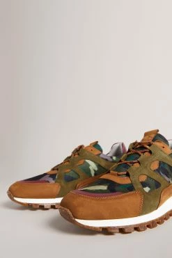 Ted Baker Andraen Khaki Green Camo Printed Runner Sneakers -TED BAKER Sales Store unnamed file 3701