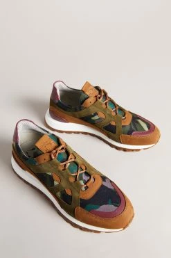 Ted Baker Andraen Khaki Green Camo Printed Runner Sneakers -TED BAKER Sales Store unnamed file 3702