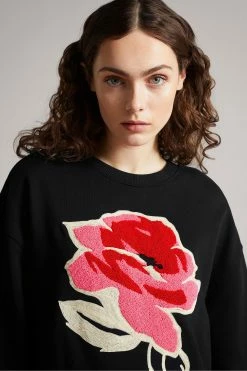 Ted Baker Floesa Black Flower Sweatshirt 10 Ted Baker Floesa Black Flower Sweatshirt -TED BAKER Sales Store unnamed file 3720