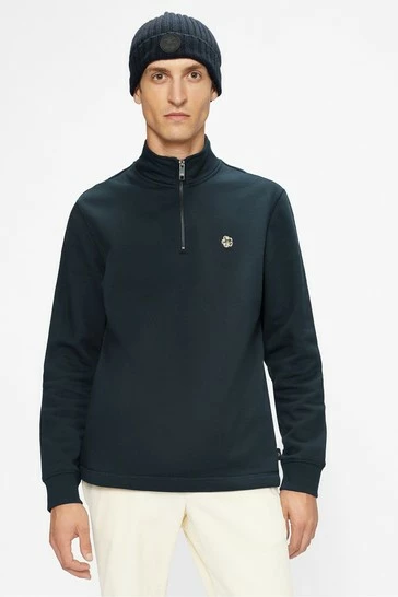 Ted Baker Kilbrn Half Zip Sweatshirt Blue 9 Ted Baker Kilbrn Half Zip Sweatshirt Blue - Image 7
