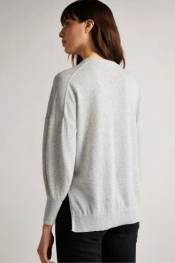 Ted Baker Dk-Grey Nicci Sleeve Detailed Sweater -TED BAKER Sales Store unnamed file 3746