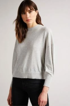 Ted Baker Dk-Grey Nicci Sleeve Detailed Sweater -TED BAKER Sales Store unnamed file 3750