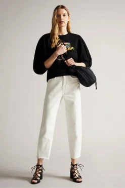 Ted Baker Falici Black Large Sleeve Sweatshirt With T Graphic -TED BAKER Sales Store unnamed file 3753